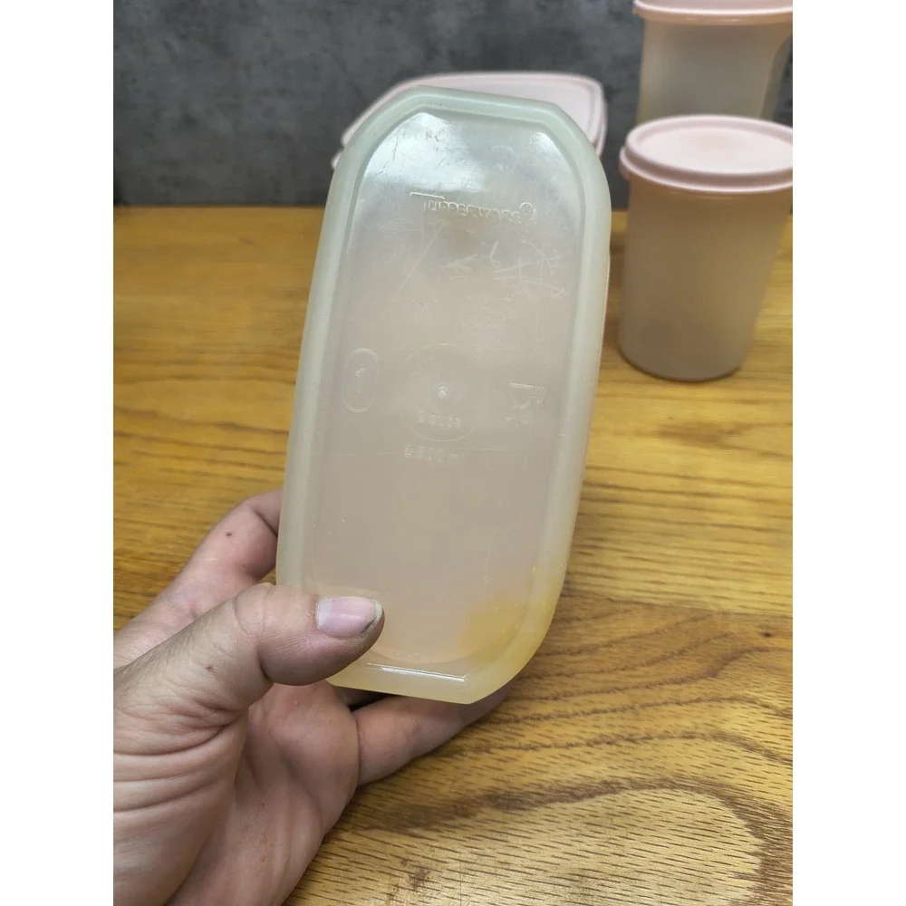 Lot‎ of 4 Vintage Light Pink Tupperware Mix Lot Made In The USA